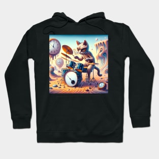 Cat playing drums Hoodie